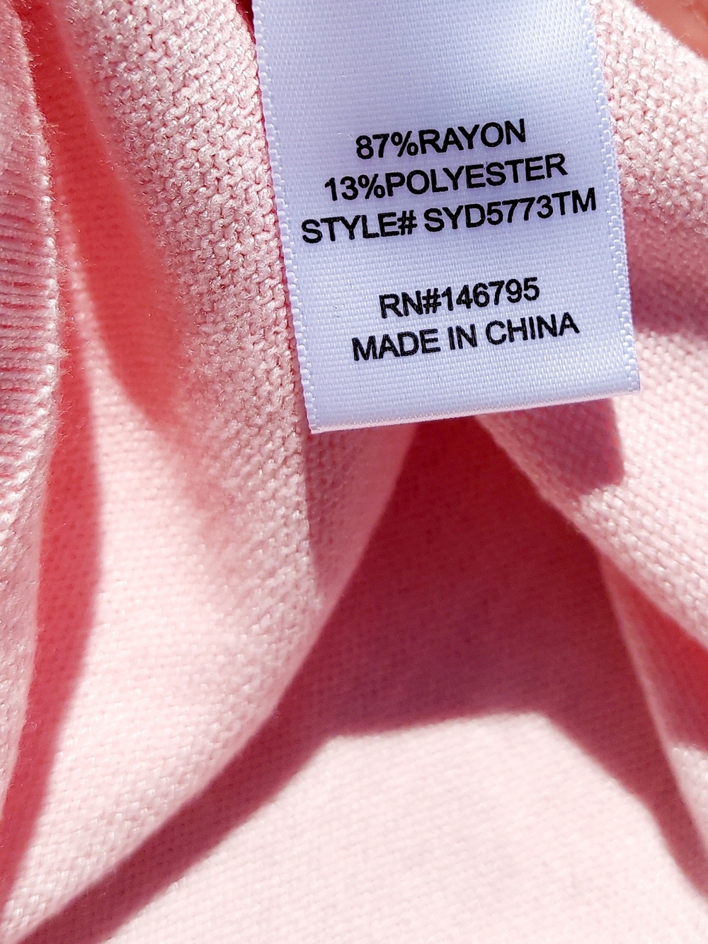 Dee Elly Pastel Pink Soft Knit Crop Bell-Sleeve Top Women Size XL NWOT Nautical - Picture 5 of 7
